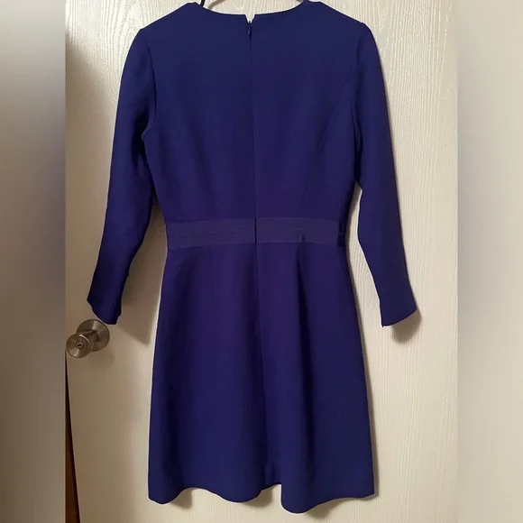 NWT J Crew Double-Faced Wool Royal Blue Crepe Suit Sheath Dress Size 2 - Picture 9 of 10